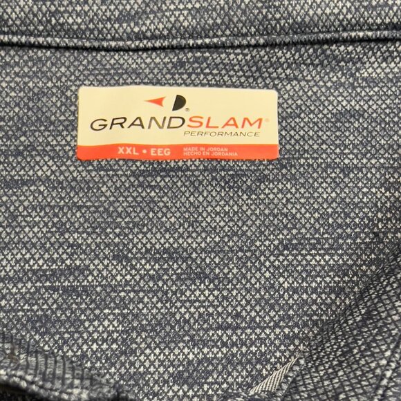 Grand Slam Performance Golf Mens Blue Long Sleeve Polo Shirt XXL UPF 50 New - Picture 4 of 9